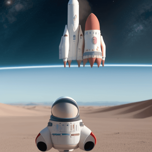 AI generated: Midjourney style, Space X make a rocket out of birthday cake, Elon Musk's face watching over the sce...