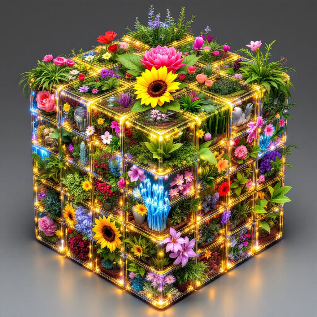 AI generated: masterpiece,(bestquality:1.5),highlydetailed,ultra-detailed,(giant Rubik's cube:1.4) with (36 unique...