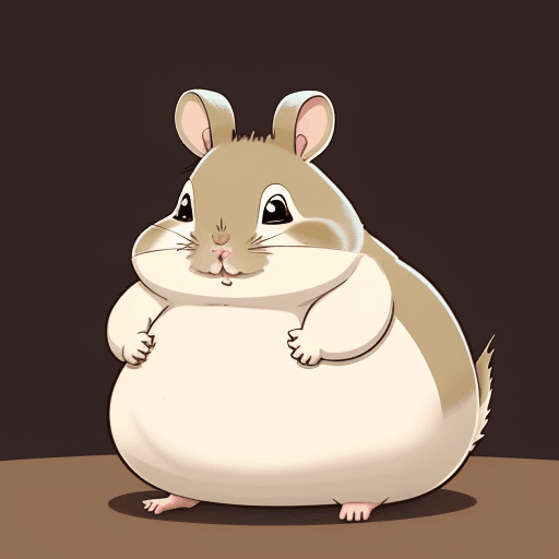 AI generated: Hamster called chungus, cartoon, fat, cute, high res