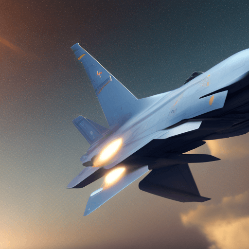 AI generated: a future fighter jet fly's low over a crystal clear ocean at hypersonic speed, particles, raytracing...