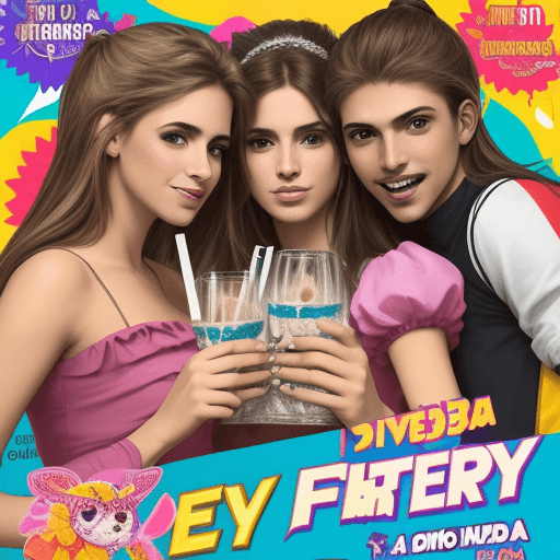 AI generated: FLYER PARTY BEST FRIENDS CON AMIGOS EN FIESTA DE FONDO EN DEGRADADO, SABADO 03/08 EN QUINTA VERDE - ...