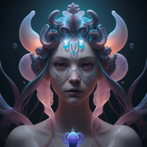 AI generated: cartoon girl with glasses, purple, in the style of natalie shau, dark orange and red, junya watanabe...