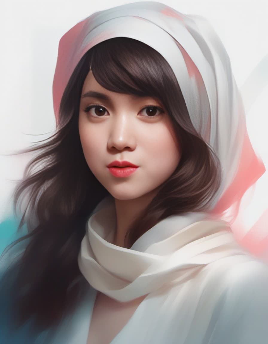 AI generated: a painting of a woman with a head scarf on her head, rossdraws portrait, rossdraws 1. 0, rossdraws d...