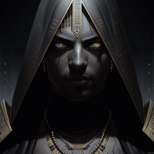 AI generated: portrait the egyptian male seth, cyberpunk, black, pyramid, hyperdetailed eyes, hyperrealism extreme...