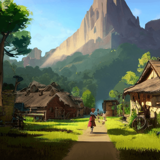 AI generated: portrait d'un village de montagne, éclairage cinématographique, Artstation, 4k, hyper-réaliste, Unre...