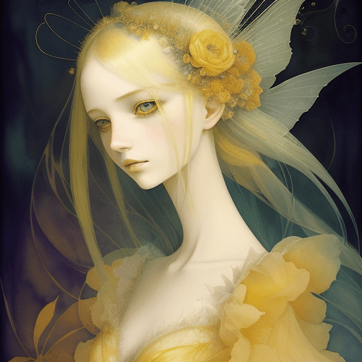 AI generated: Gorgeous watercolor work of the mixture of the artistic style of Benjamin Lacombe and Anne Bachelier...