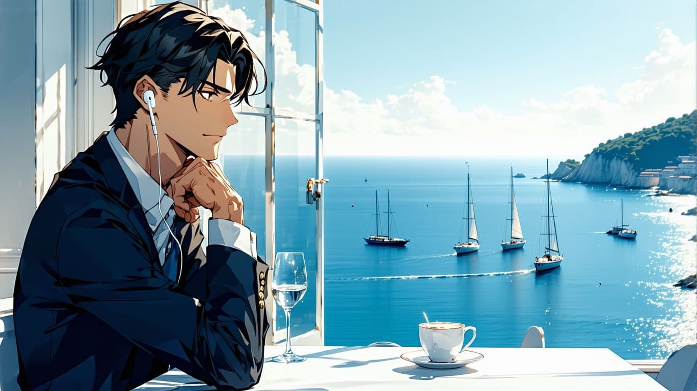 AI generated: A minimalist and clean photography style, detailed shojo manga-style illustration of a smart-looking...