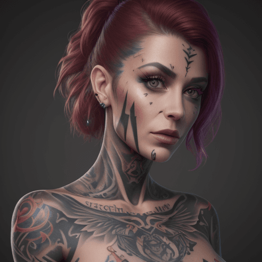 AI generated: tattoo woman, ultra realistic, high quality, 8k