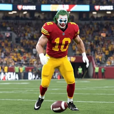 AI generated video: make him playing a football match