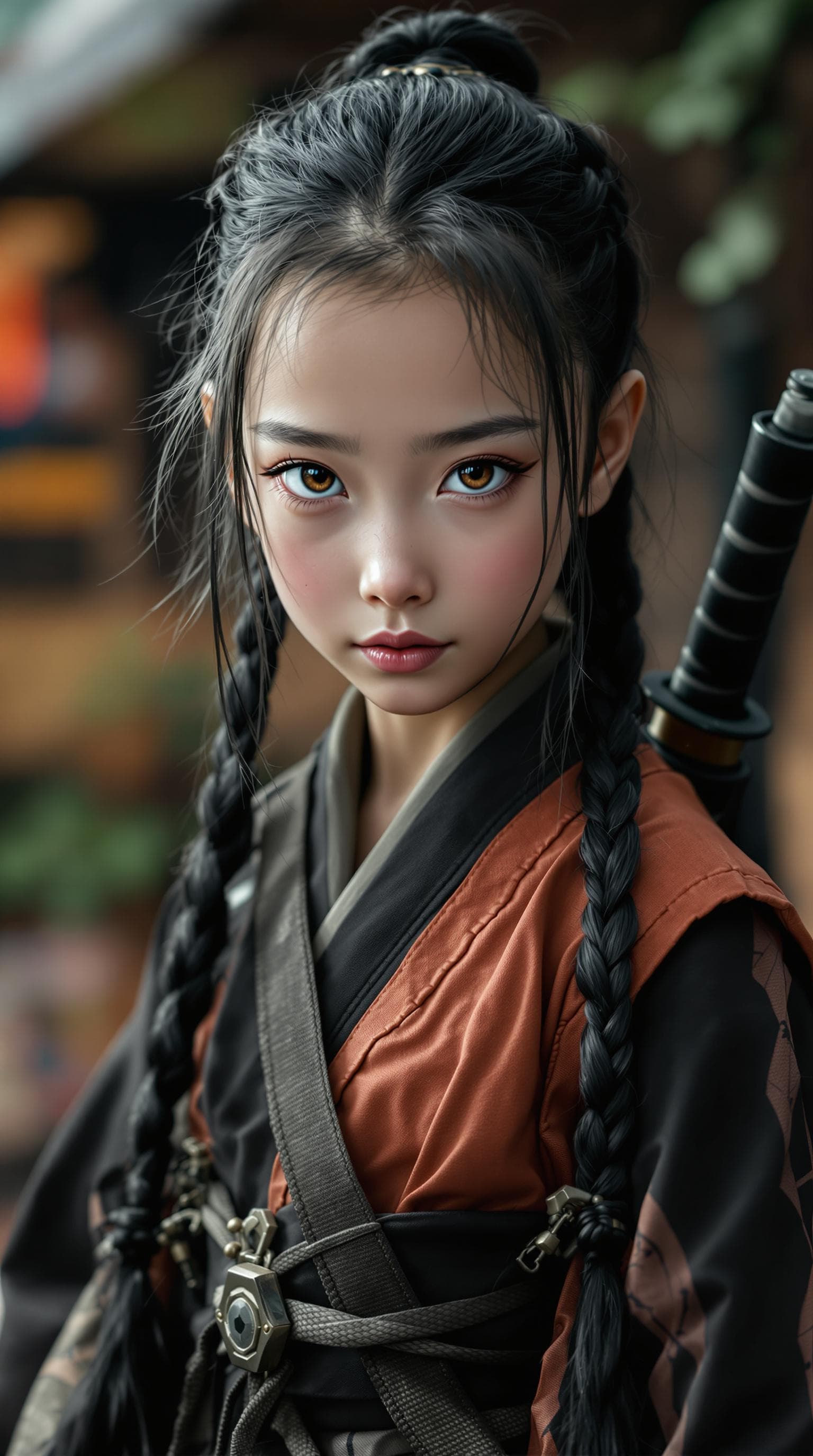 AI generated: a professional photo of a exceptionally of the most beautiful Japanese girl in the world, (age 7), S...