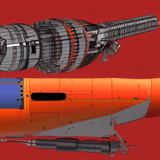 AI generated: Produce a detailed technical illustration of a spacecraft, showcasing a cutaway design that reveals ...