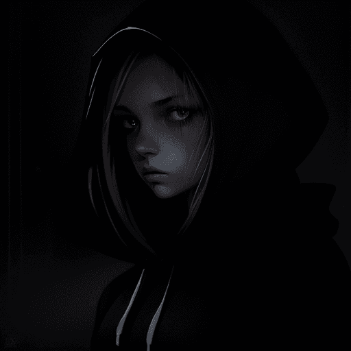 AI generated: A girl in a hoodie on a rainy night, rim light from moon light, ominous weather and atmosphere, capt...