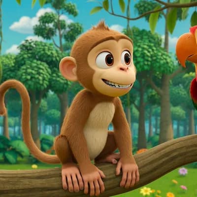 AI generated video: The user wants a 20-second video story about a monkey (bandar) and a parrot (tota) in Hindi.

But wa...