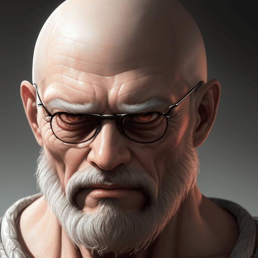 AI generated: hyper realistic, Master Roshi, hyper detailed, intricately details, sharp focus, highest quality, ha...