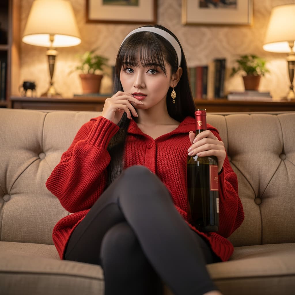 AI generated: A highly detailed, photorealistic, cinematic medium-low angle shot of a beautiful young East Asian w...