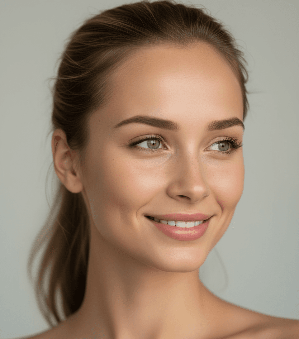 AI generated: Ultra-realistic portrait headshots of the same woman, maintaining 100% facial consistency, dark blon...