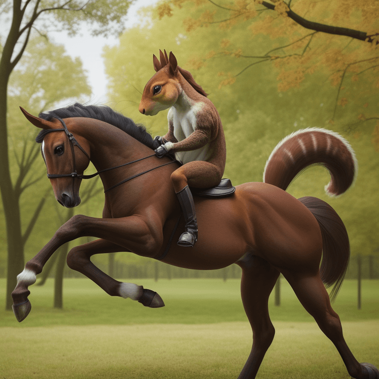 AI generated: Photo of a (squirell: horse: 0.5)