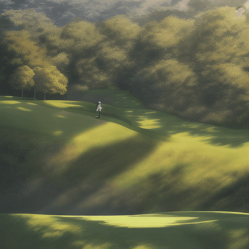 AI generated: "A seasoned golfer stands poised on a verdant cliffside golf course, at the edge of a tumultuous sea...