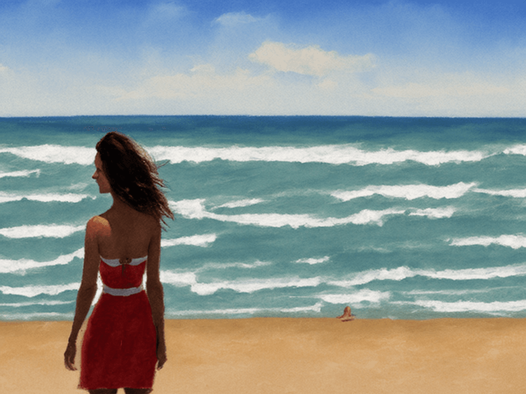 AI generated: Woman on the beach