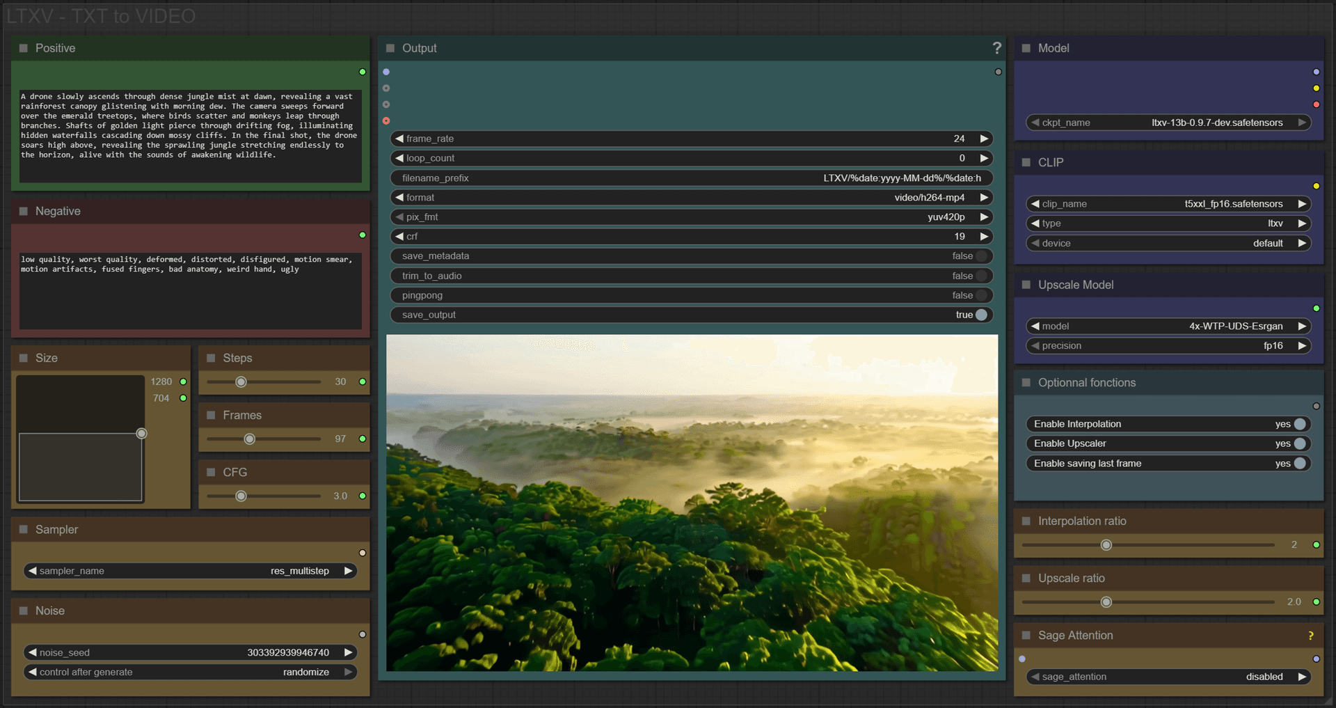 TXT to VIDEO simple workflow LTXV | FLORENCE | INTERPOLATION | UPSCALE