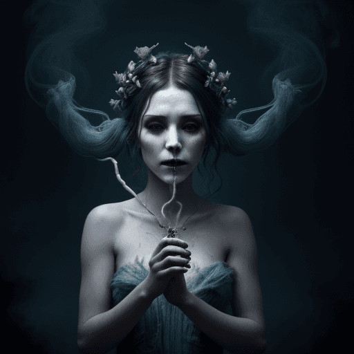 AI generated: Ghost in Smoke, Hauntingly beautiful,feerie lighting, wispy tendrils, etherial, Highly detailed, Art...