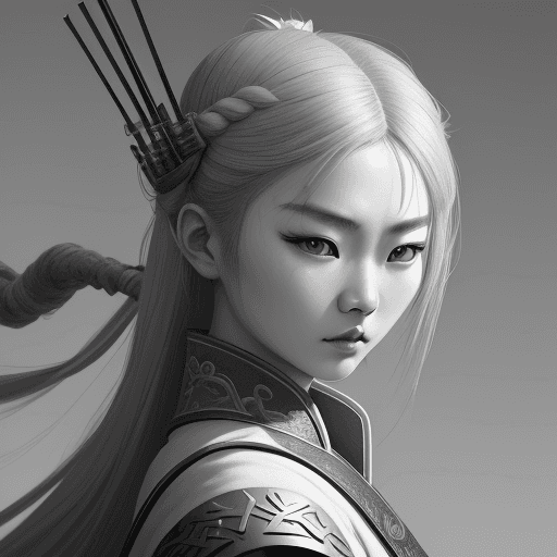 AI generated: Chinese swordsman, warrior girl, in the style of editorial illustrations, 32k uhd, monochromatic art...
