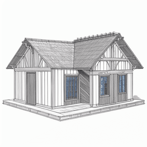 AI generated: detailed with notes, ink sketch of medieval preschool slick design clean lines blueprint perfect awe...