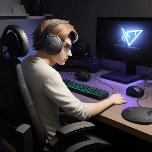 AI generated: Philosopher in gamer setup
