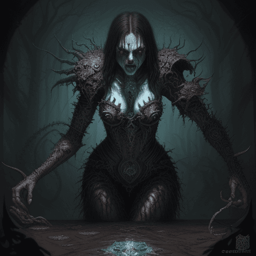 AI generated: The Accuser, horror, arcane, hyperdetailed, intricate, sharp focus, by Jason Engle, by Godmachine, b...