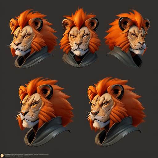 AI generated: Lion-O from Thundercats, a cartoon character with a sword and a cat head, concept art by senior char...