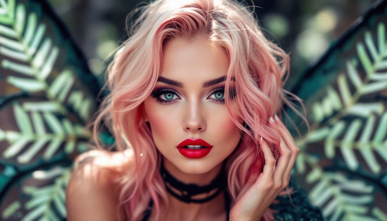 AI generated: She embodies a "naughty fairy" essence with a sultry yet playful expression.