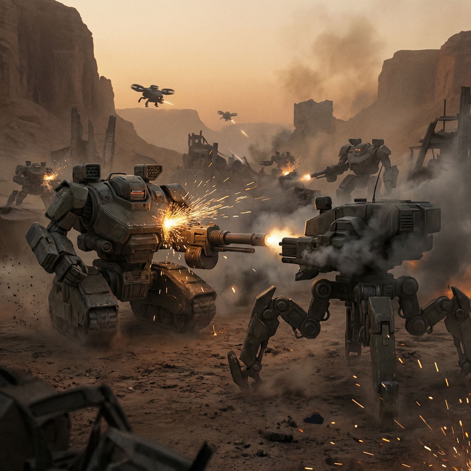 AI generated: robot war
