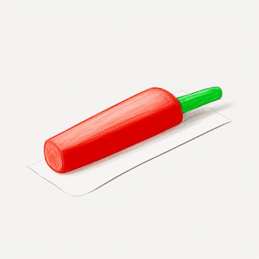 AI generated: Naive children's drawing with colored chalk on white paper, made by hand by a child, pizza peperonni...