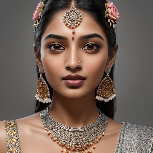 AI generated: Indian women extreme Makeup 