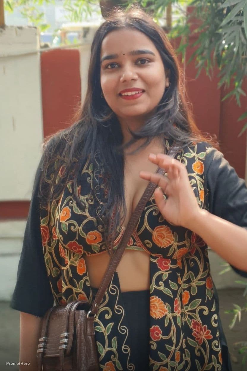 AI generated: More revealing shows cleavage in bikini set different poses 