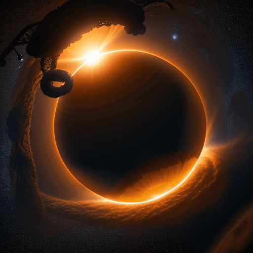AI generated: our sun from space, earth foreground :: space photography 8k, A huge kraken appears from the planet,...