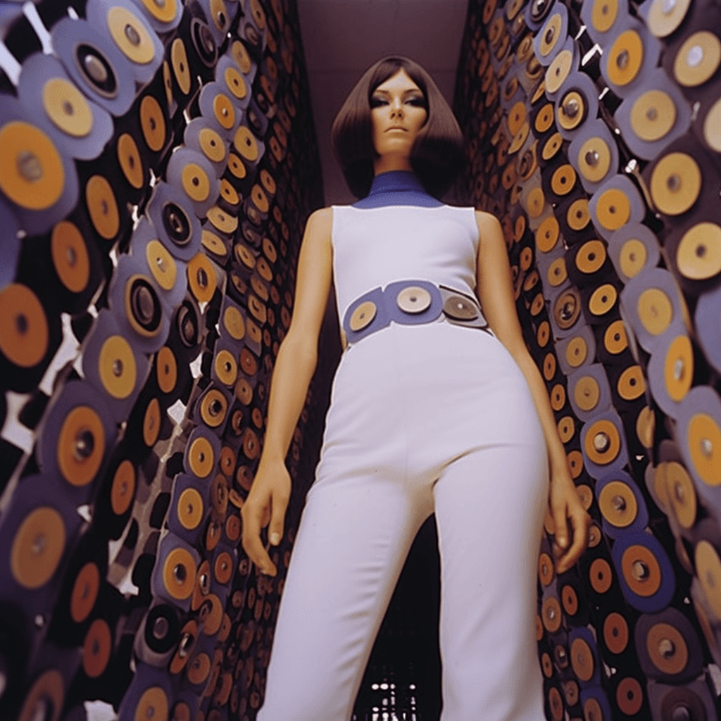 AI generated: high fashion, vogue, squares, flower pattern, 1967 --c 25 --no no ugly, deformed, noisy, blurry, dis...