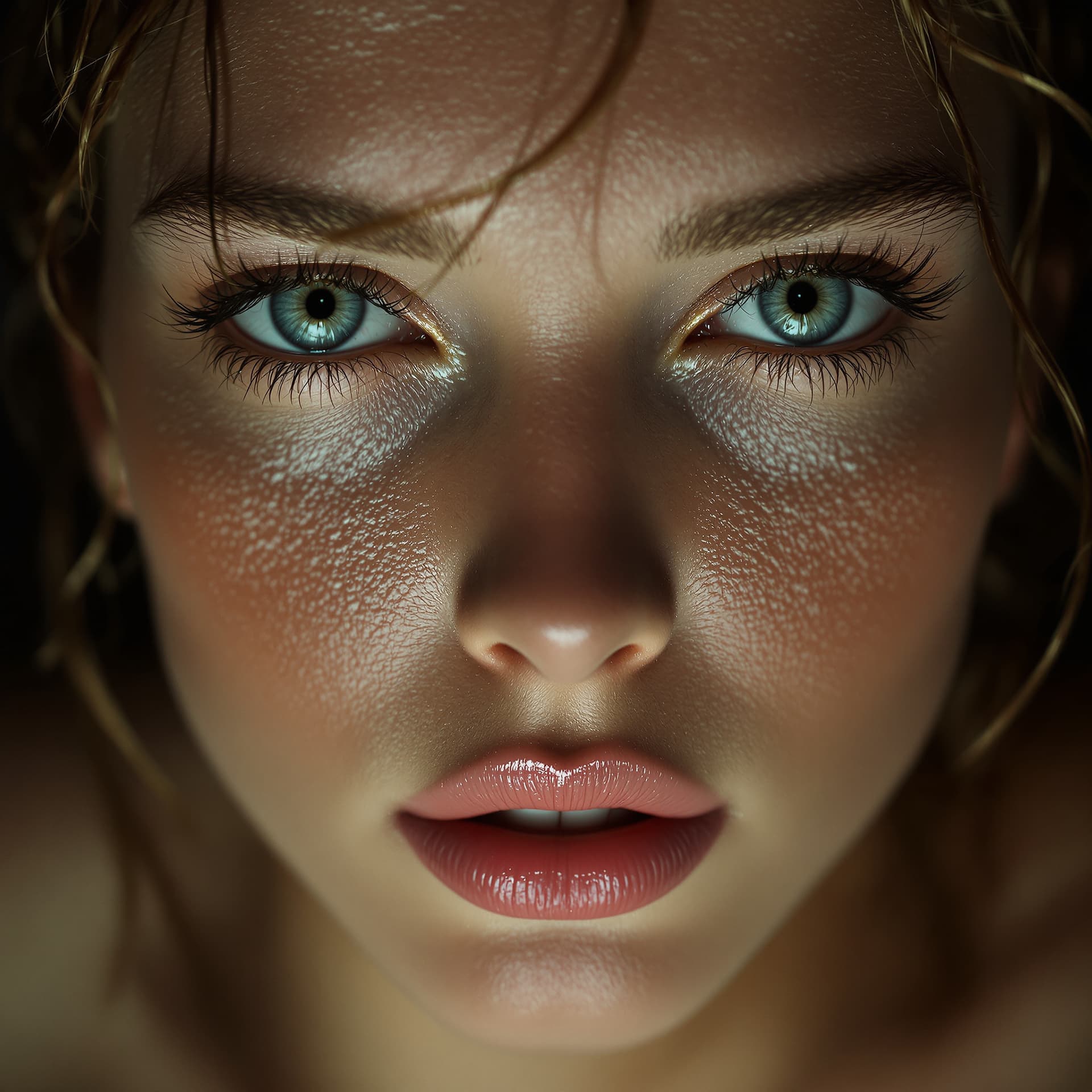 AI generated: Hyper-realistic erotic fine art photography in the style of Nicolas Winding Refn and Caravaggio, ext...