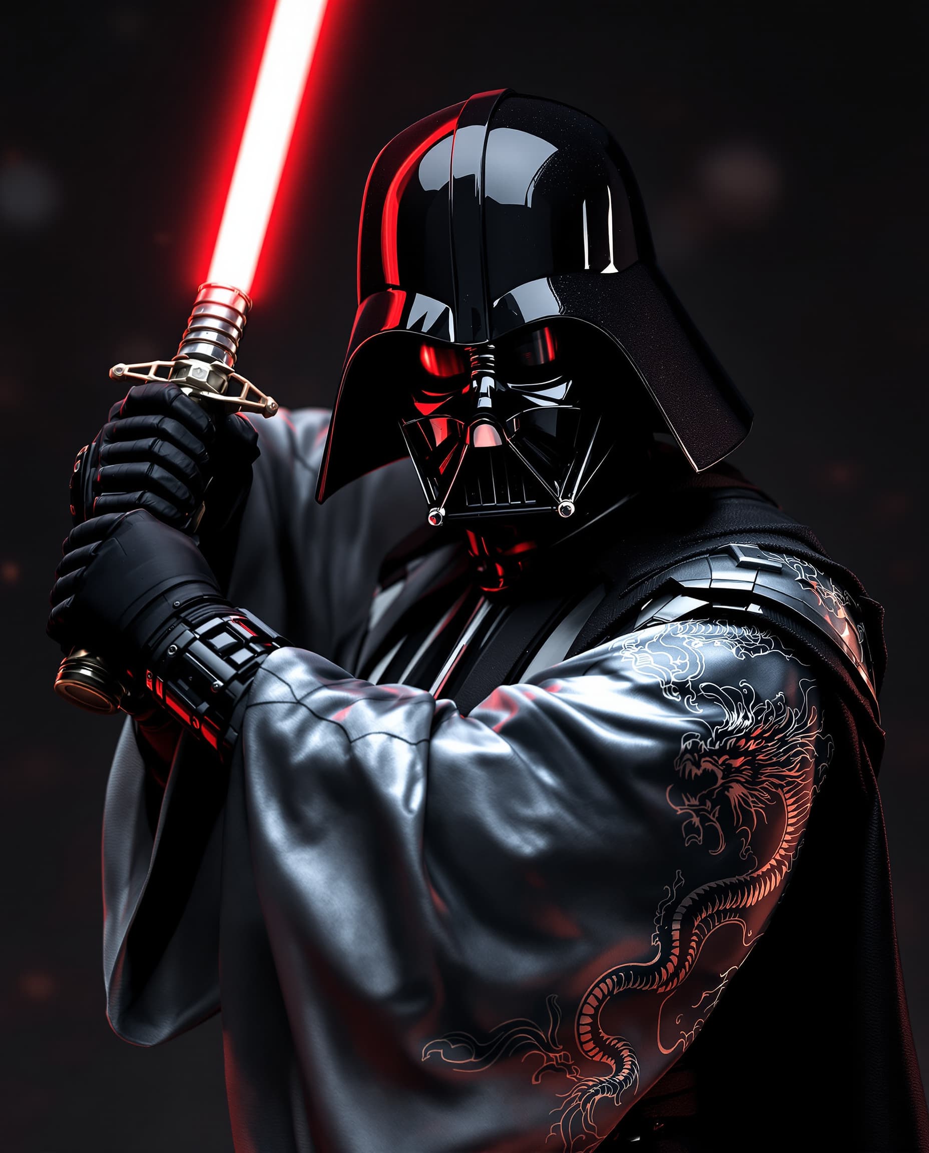 AI generated: image is a high-resolution,spectacular   Star Wars perfect cinematic portrait with a Japanese feudal...