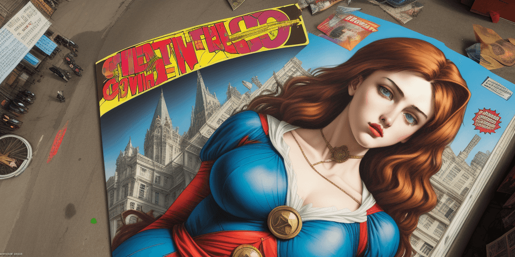 AI generated: ((((Text:"UNCUT"text)))), Comic Book Vibrancy, Forced Perspectives, Street art, (Pre-Raphaelite Beau...