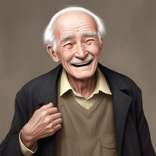 AI generated: old grandfather with happy tears
