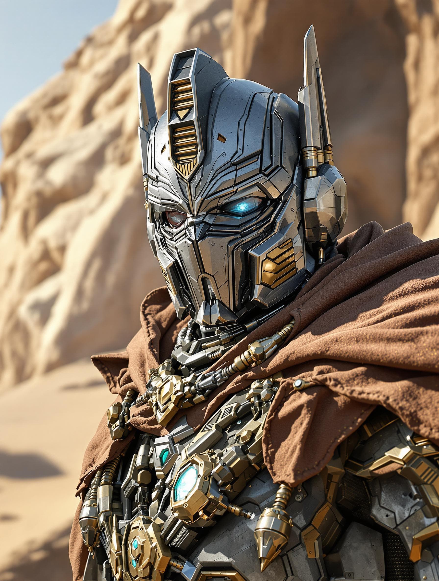 AI generated: A highly stylized photorealistic cinematic marvel and fantasy film wonder of Optimus Prime as a live...