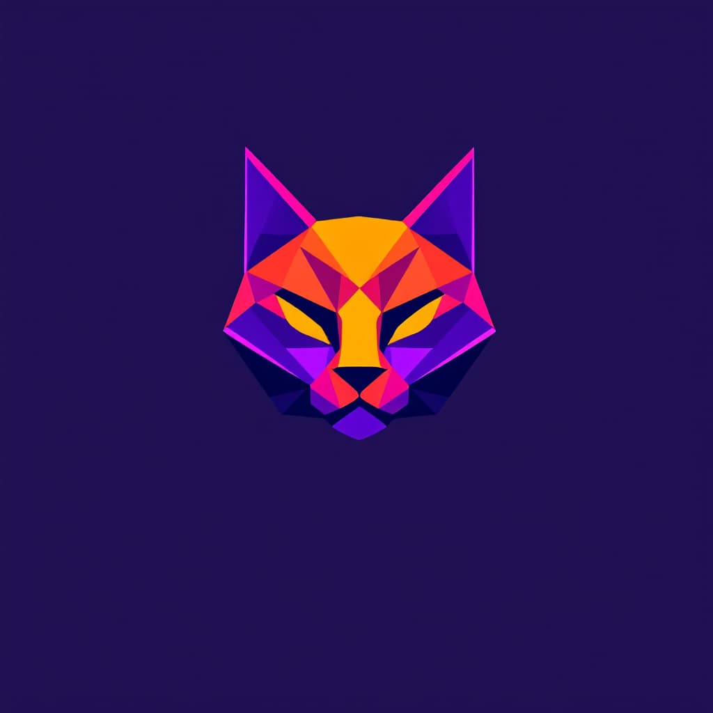 AI generated: A sleek and modern logo design for a tech startup, featuring a stylized geometric 
cat icon with sha...