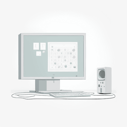AI generated: A computer interface [ button ] clipart, organic forms, in the style of Jon Klassen, desaturated lig...
