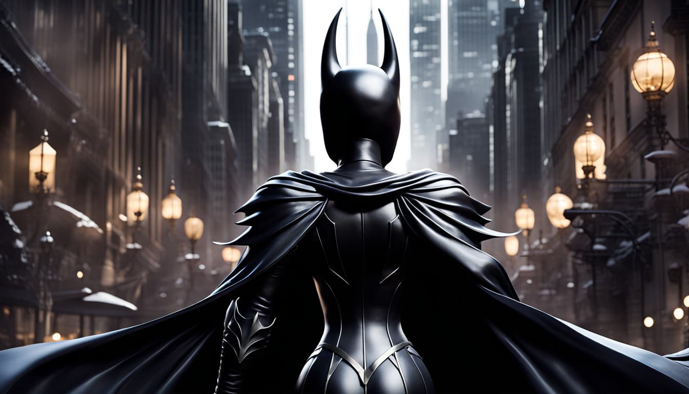 AI generated: Intricate CG unity wallpaper, 8k, 16k, close-up, Hollow Knight epic iconic, cosplaying Batman in Got...