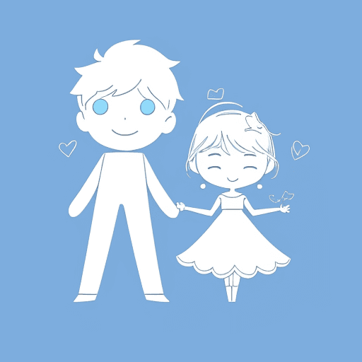 AI generated: [a minimalist web illustration: whimsical blue line art], suitable for print on demand and captivati...