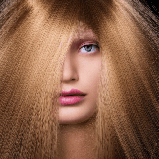 AI generated: Portrait of a human hair wig on a girl, with natural hair color, film grain, high quality, studio sh...