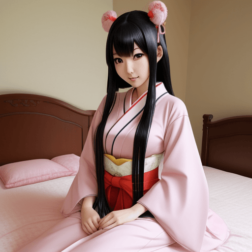 AI generated: beautiful tall Japanese girl ,kawaii cosplay, cute face,  in the bedroom 