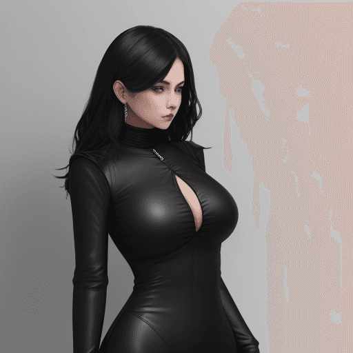 AI generated: A lady wearing a black XL outfit