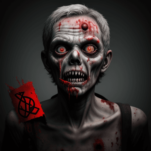 AI generated: zombie, representado como el despiadado social comunista, surrealismo, Sony FE 70-200mm f/2. Lente O...